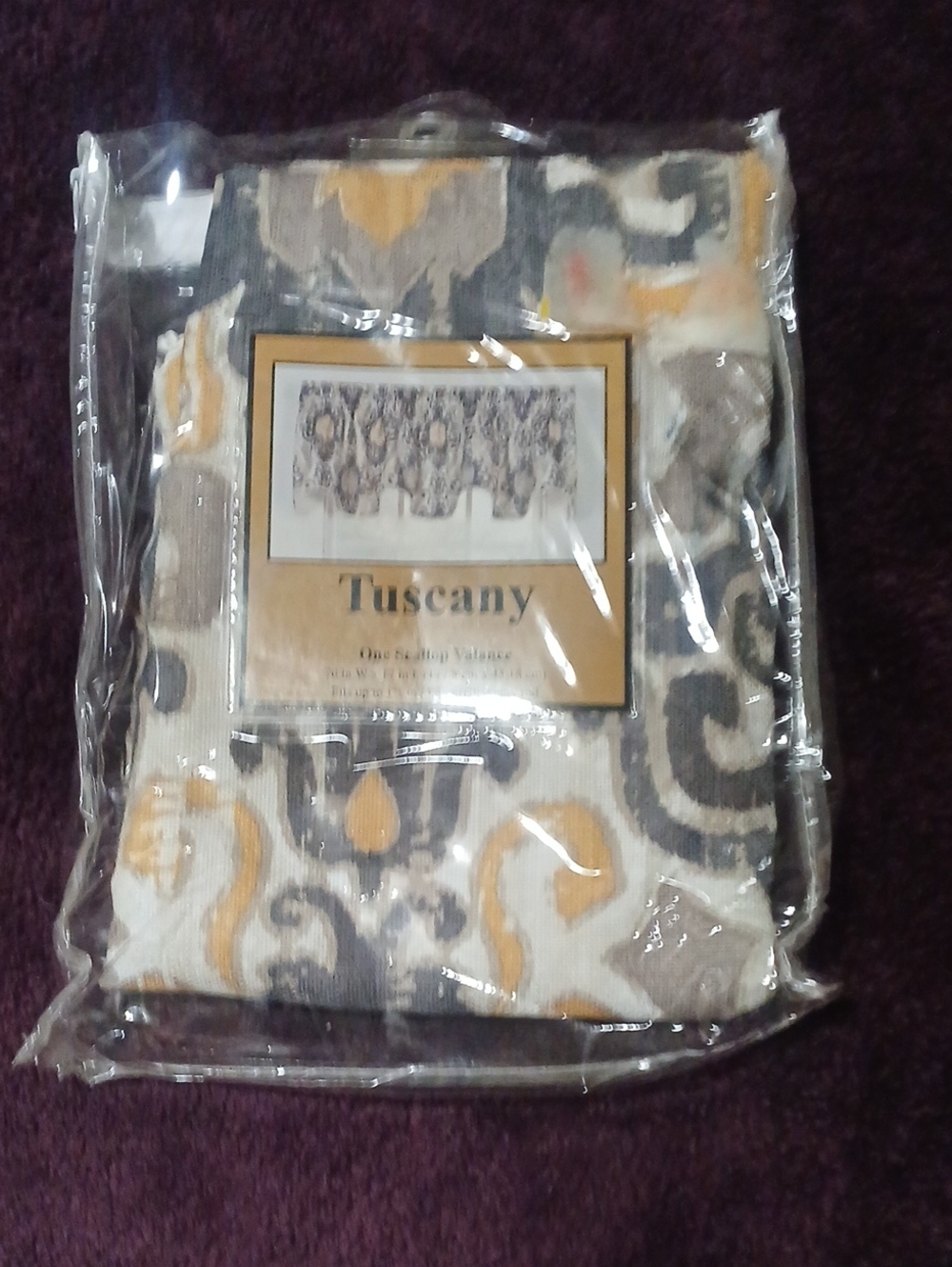 Tuscany Patterned Curtain Panel - Gray and Mustard
